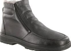 Heren Solidus - Wijdte H - 82113 - Zwart - Lamsvacht - Uitneembaar voetbed