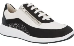 DAMES Solidus - Wijdte K - 65019 - Zwart met Wit - Uitneembaar voetbed